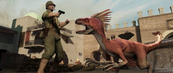 dinosaur soldier hd wallpaper
