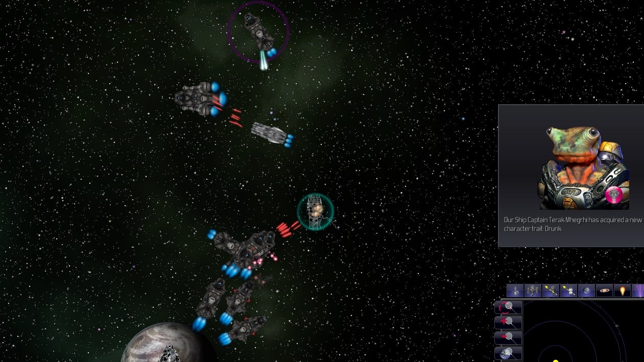 A screenshot of a space battle in Distant Worlds