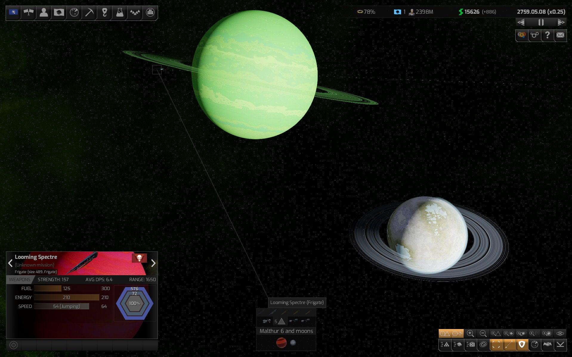 Two large planets in Distant Worlds 2