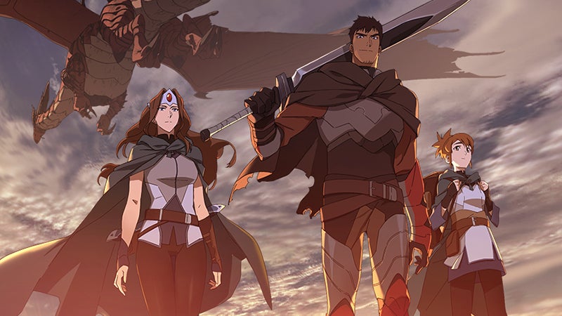 Dragon Knight and friends in the Dota: Dragon's Blood anime.