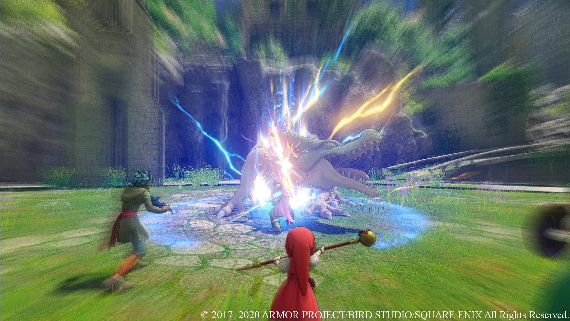 Wizard fights in a Dragon Quest XI S screenshot.