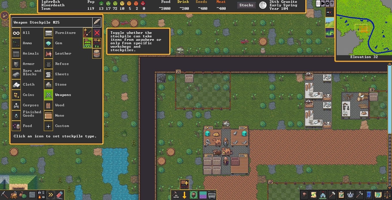 Latest Dwarf Fortress video highlights new art and menus by taking the bins out