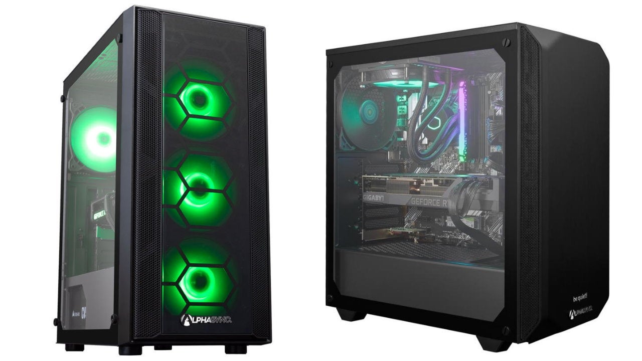 A photo of two gaming PCs side by side