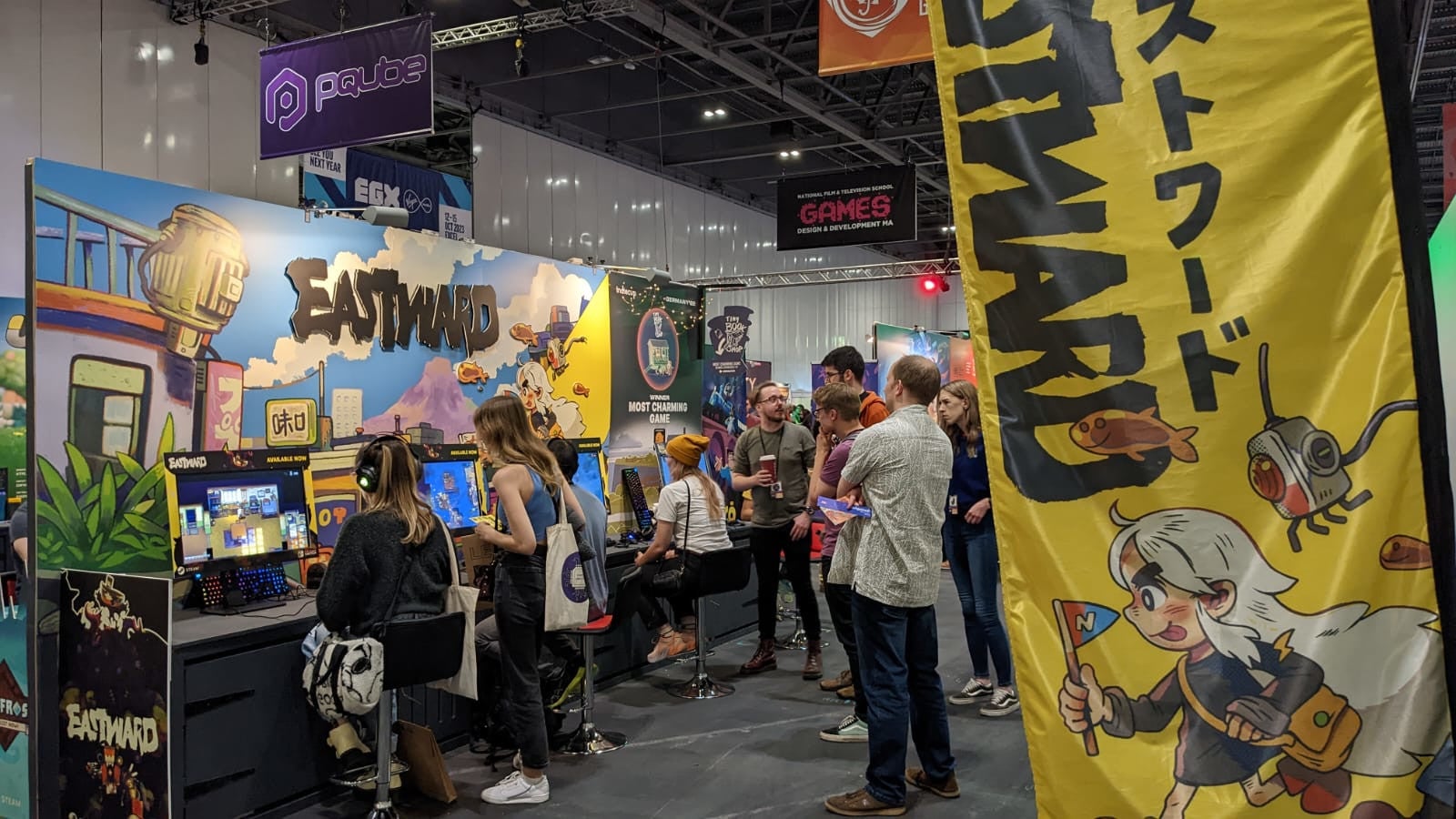 A photo of the Eastward stand at EGX 2022.