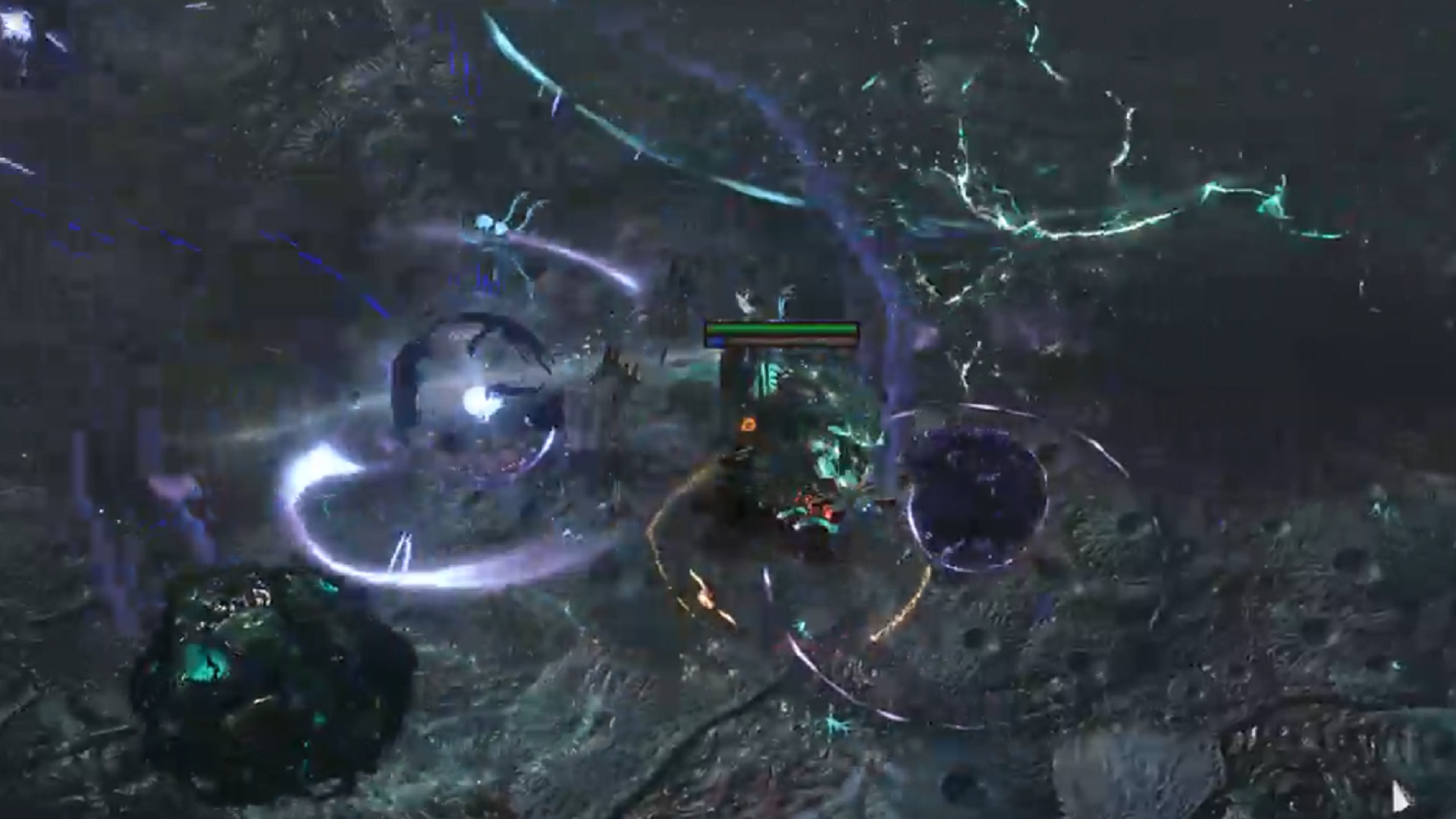 The orb mechanic in the Eater of Worlds fight in Path Of Exile