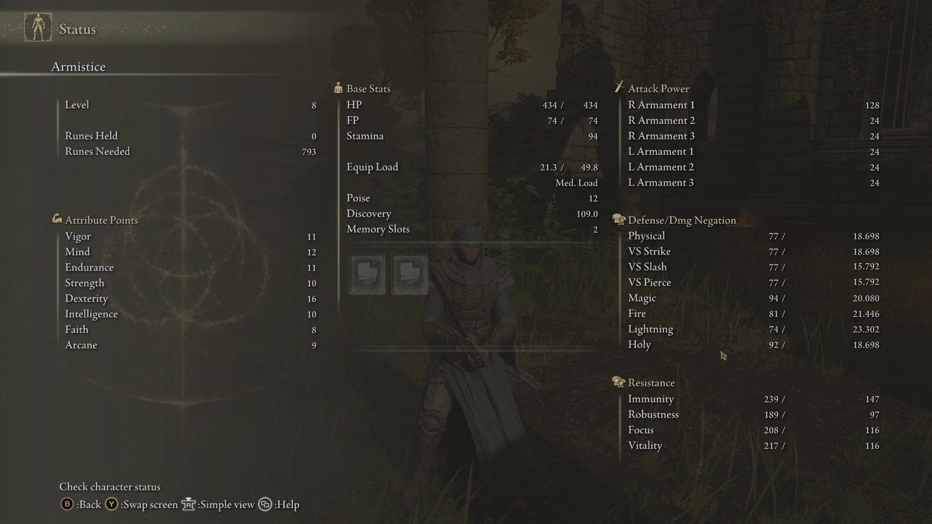 Step 2 of the Elden Ring pause exploit: opening up a sub-menu.