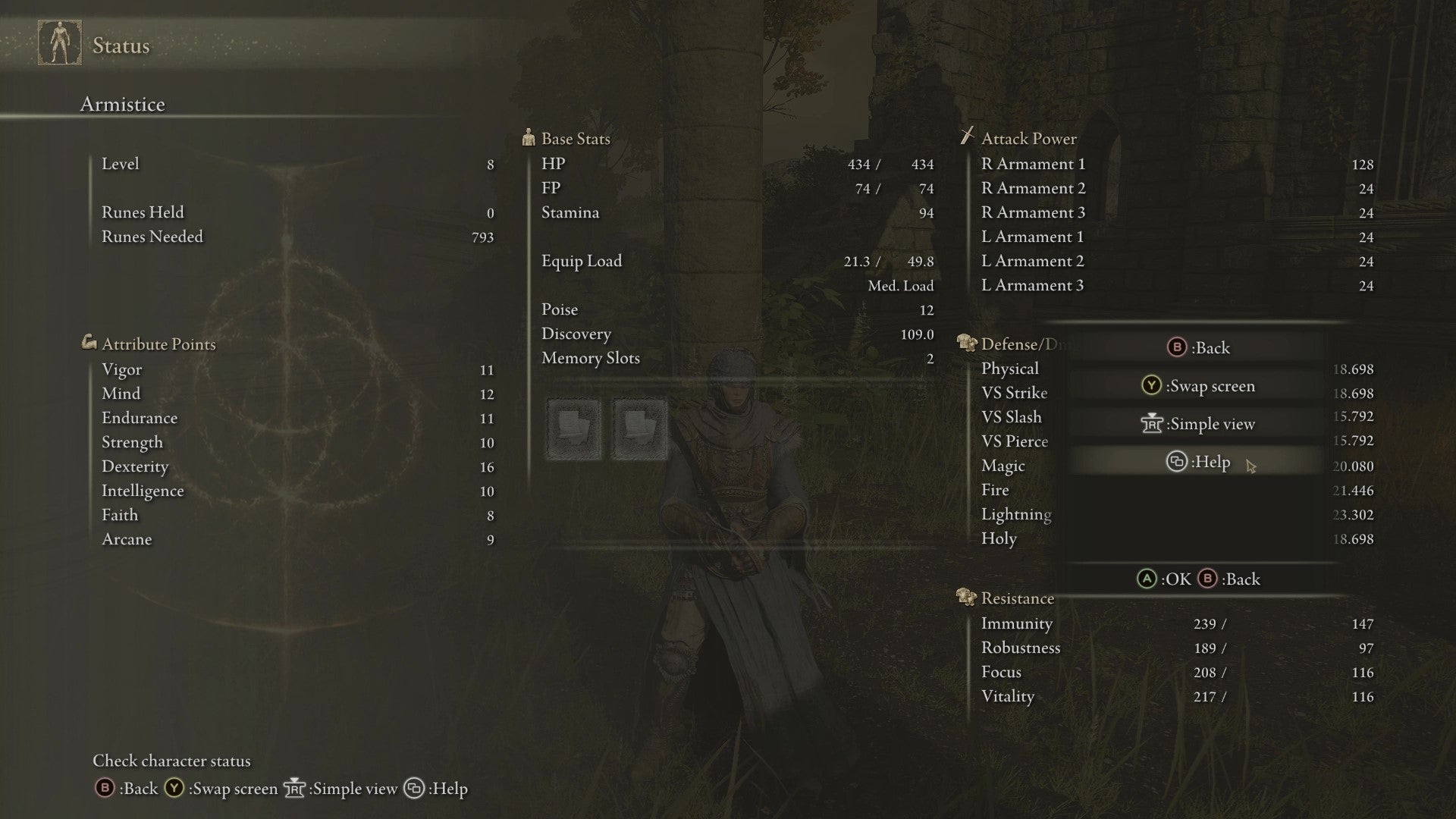 Step 3 of the Elden Ring pause exploit: attempting to back out of the sub-menu.
