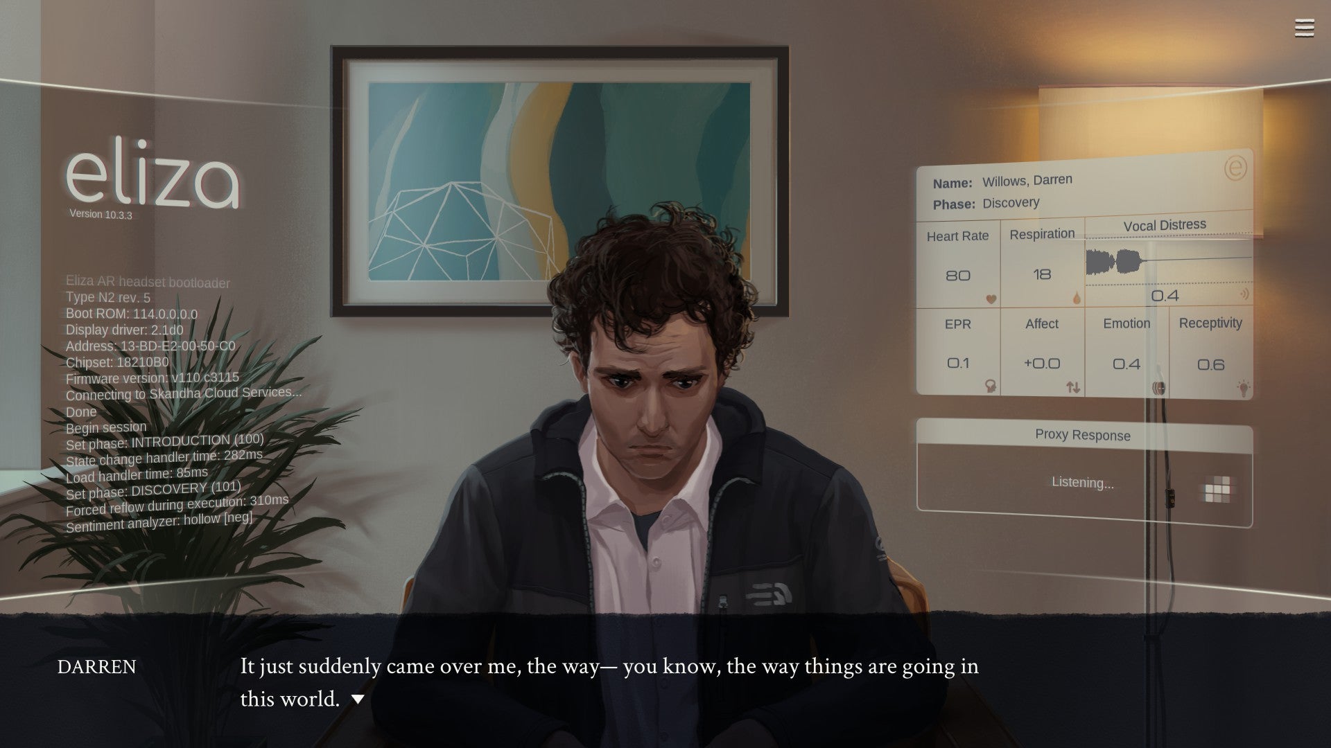 Image for Eliza, a visual novel about algorithms and mental health, is out now
