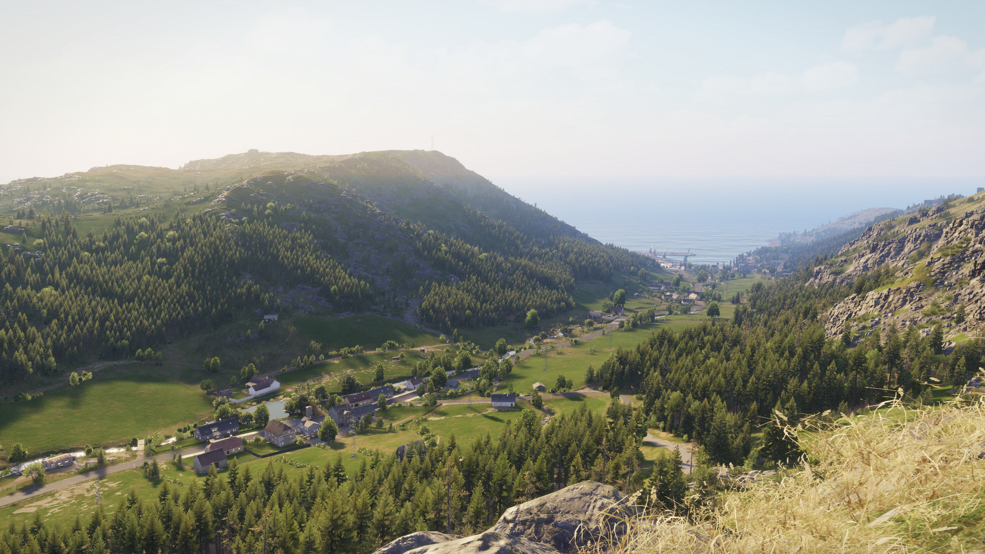 A valley in a screenshot of Enfusion, Bohemia Interactive's new game engine.