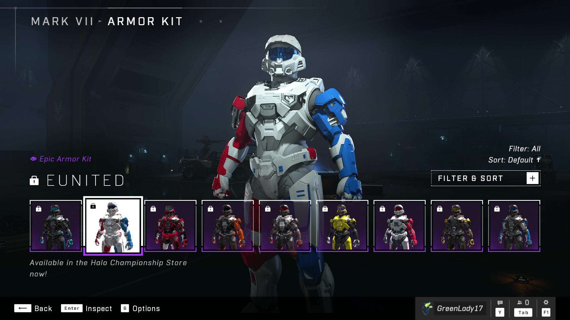 Halo Infinite's Mark VII Armor Core, sporting the EUnited Armor Kit customisation.