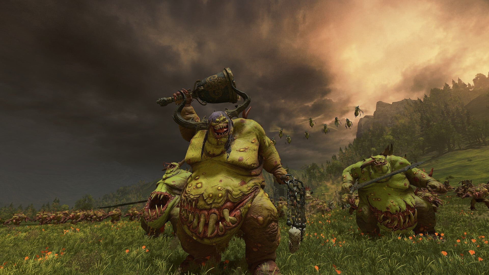 An Exalted Great Unclean One from Total War: Warhammer 3.