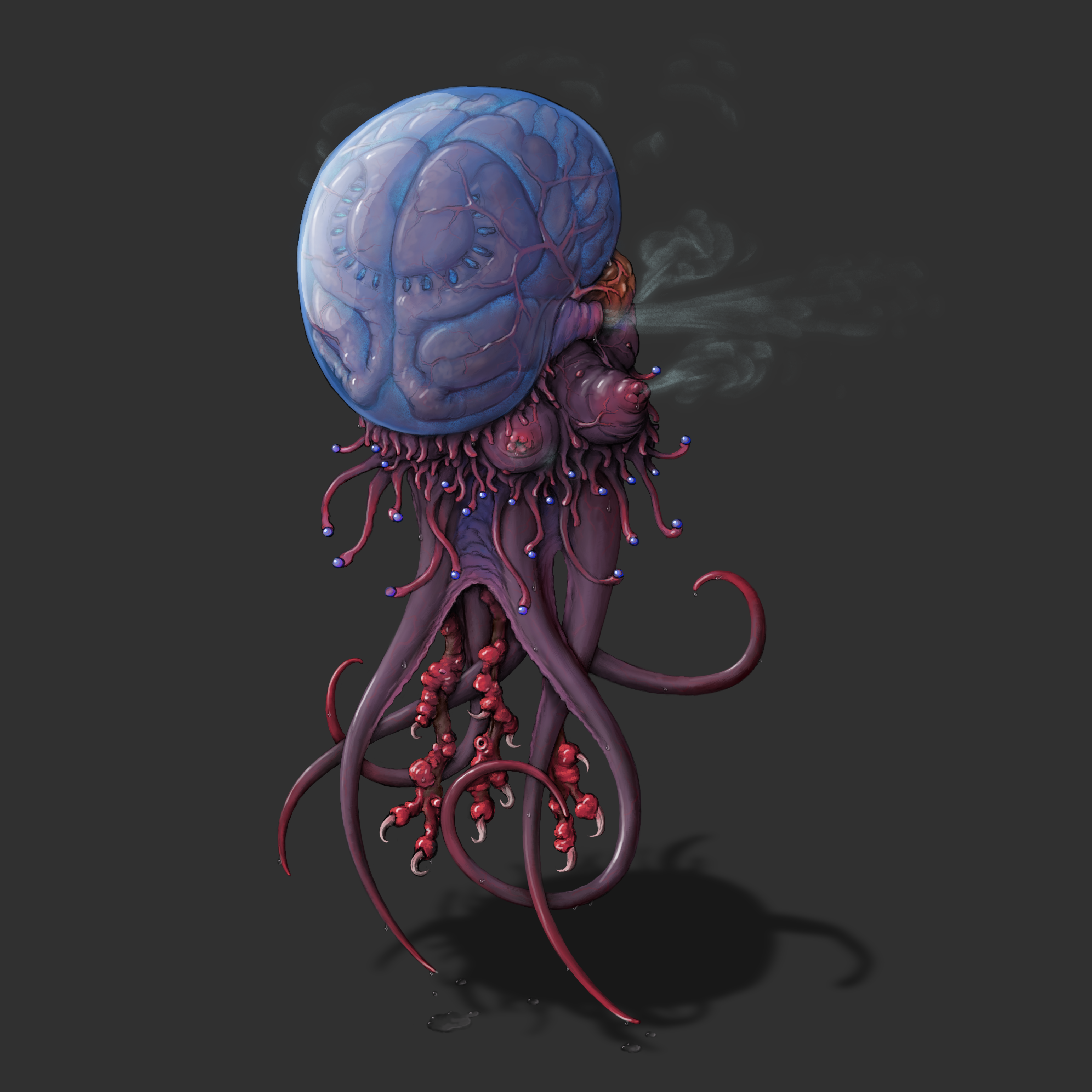 Concept art for an alien jellyfish-looking critter in Factorio's expansion.