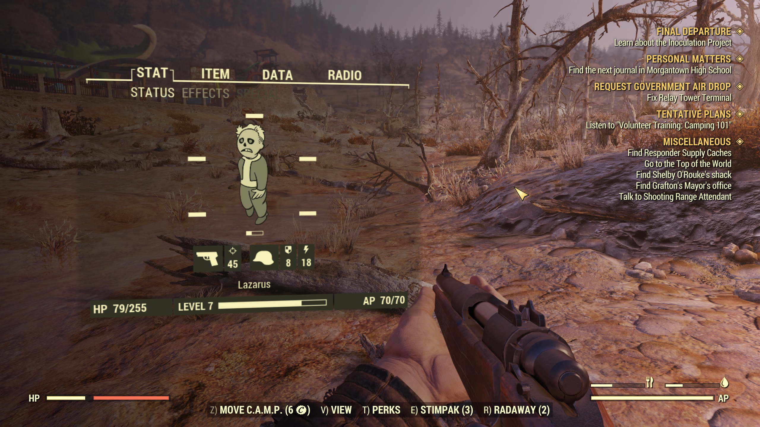 how to lower weapon in fallout 4