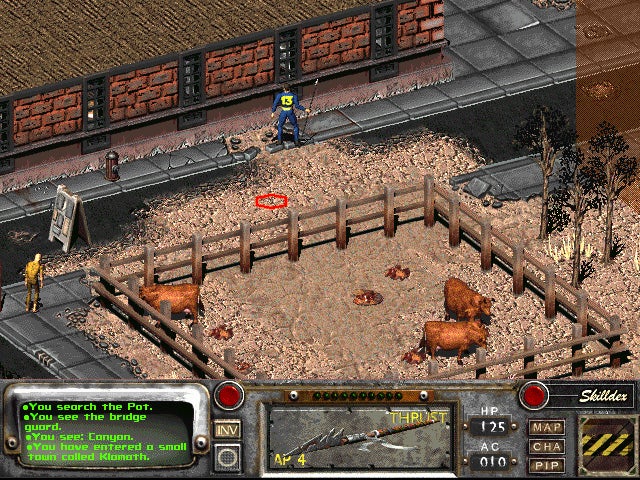 A farm scene in Fallout 2