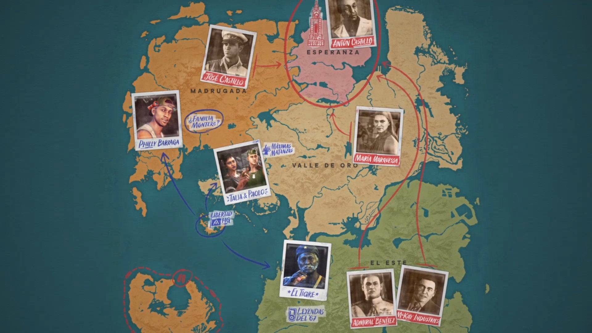 A map of Yara in Far Cry 6.
