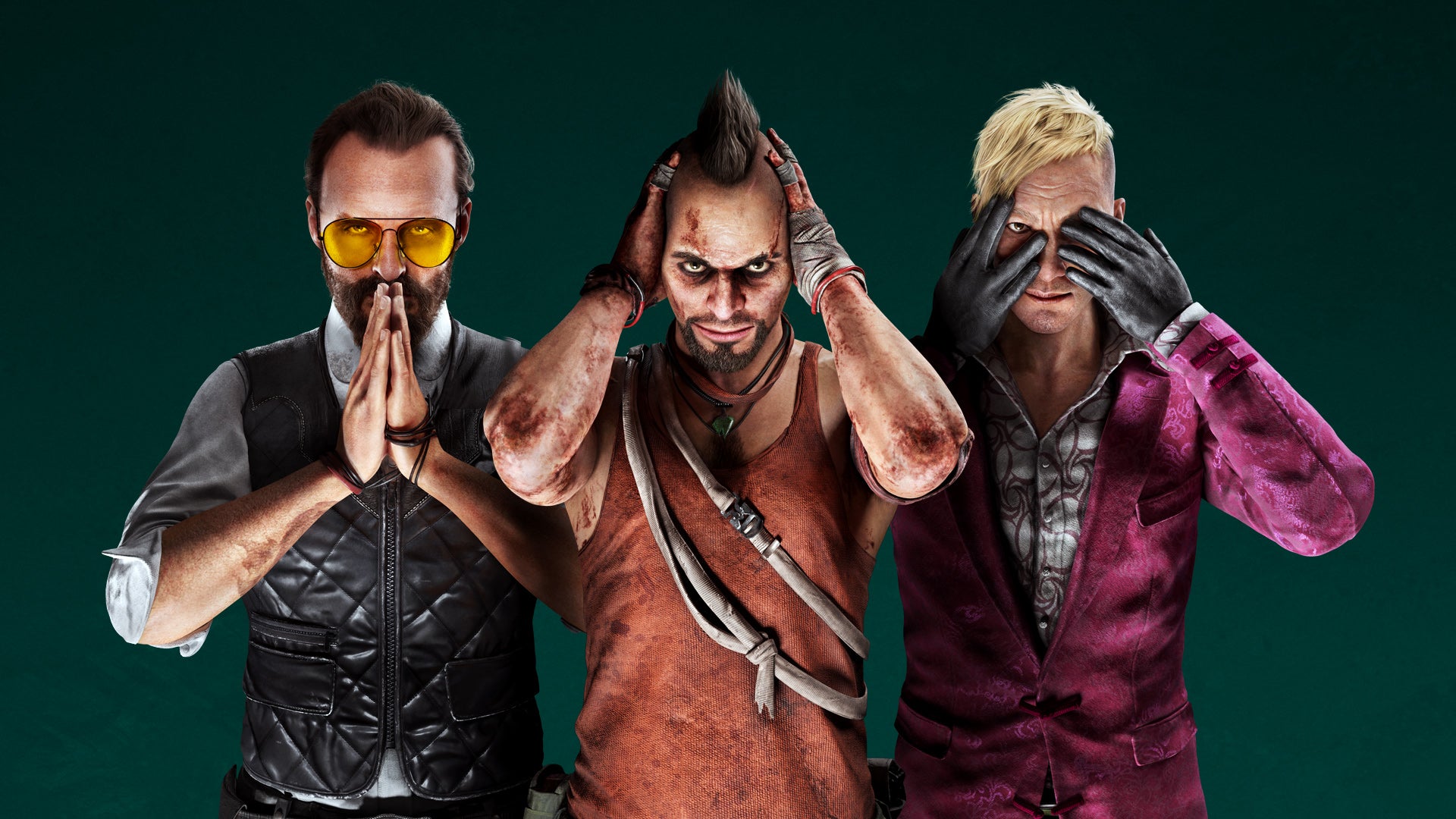 gaming An image showing the villains from Far Cry 3, 4 and 5, who return in Far Cry 6's season pass.