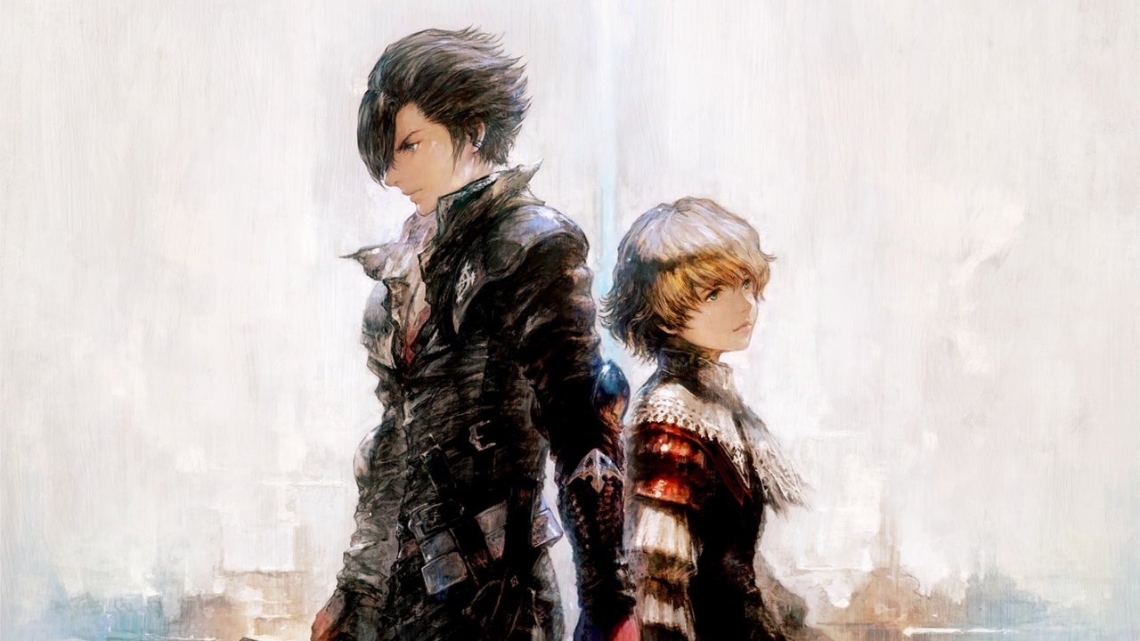 Two lads stand back to back in artwork for Final Fantasy 16