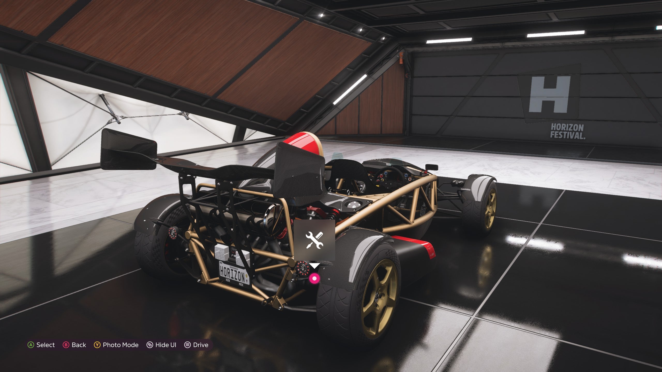 An Ariel Atom in Forza Horizon 5's Forza Vista mode, with ray traced reflections switched on.
