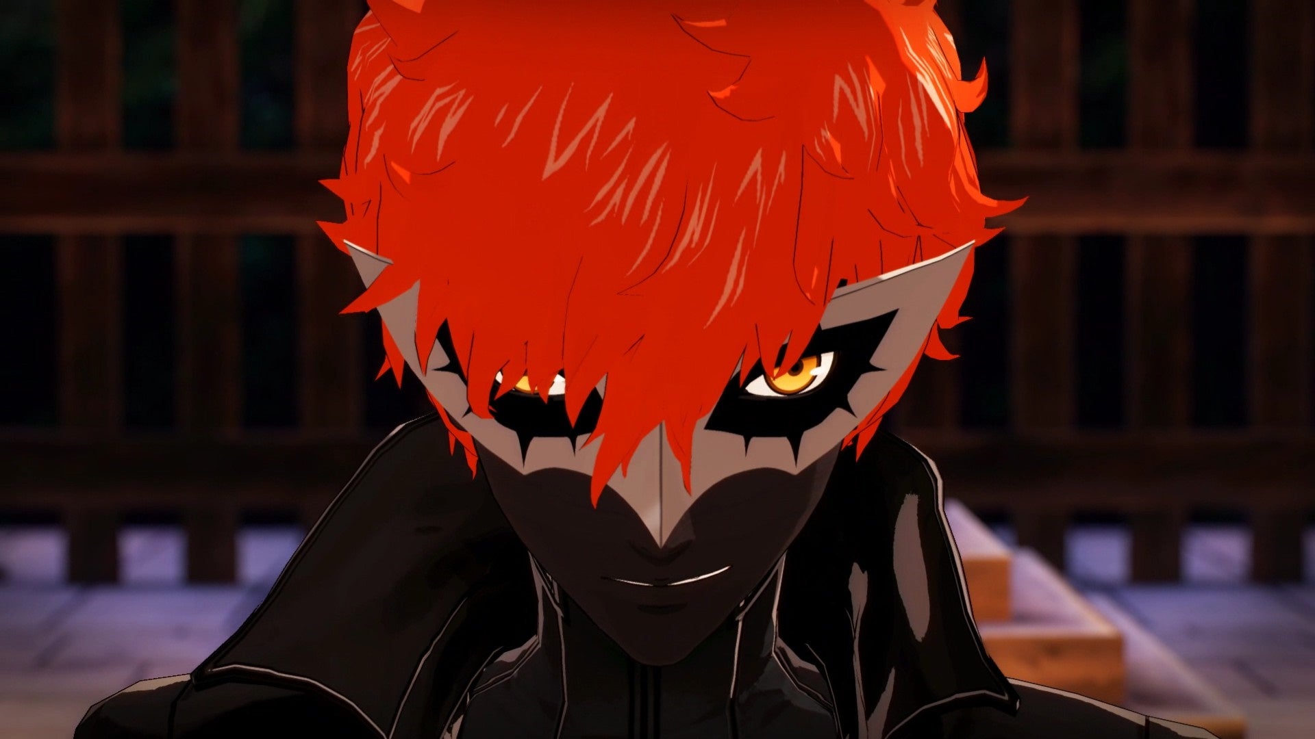 Joker looks at the camera and smirks in Persona 5 Strikers.