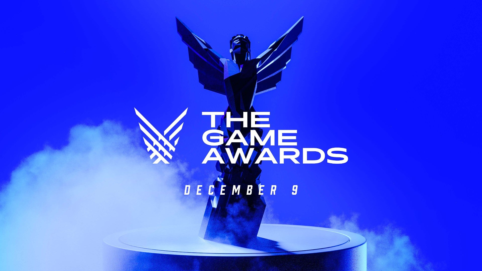 The Game Awards award against a blue smoky background