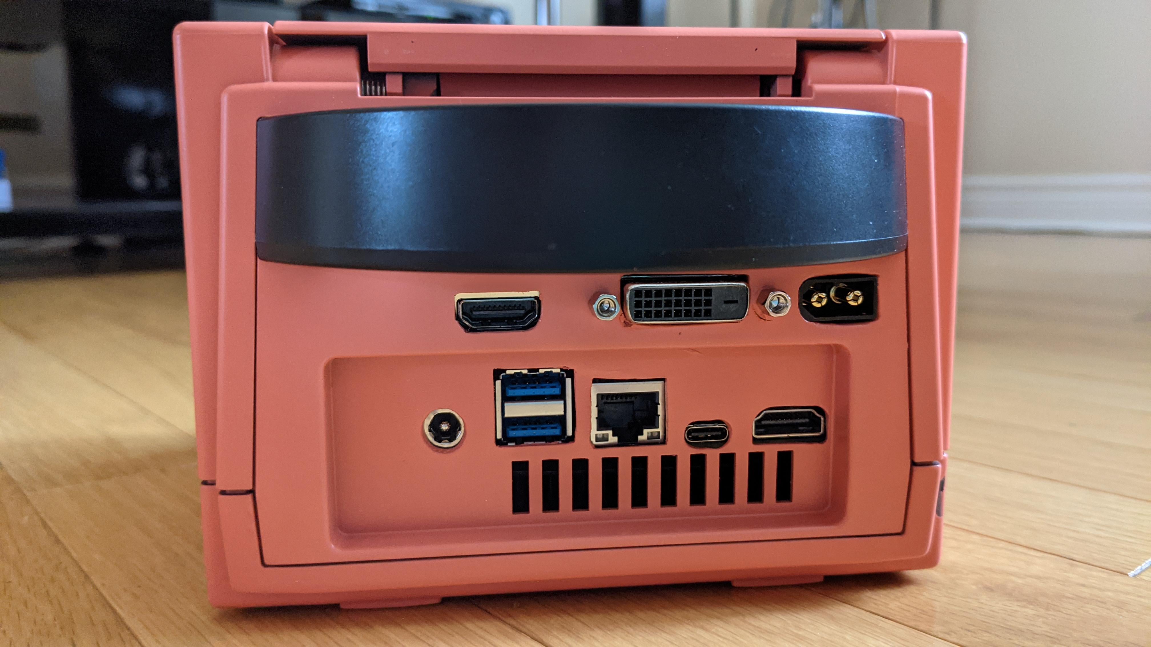A peach Nintendo GameCube that's actually a custom mini PC build