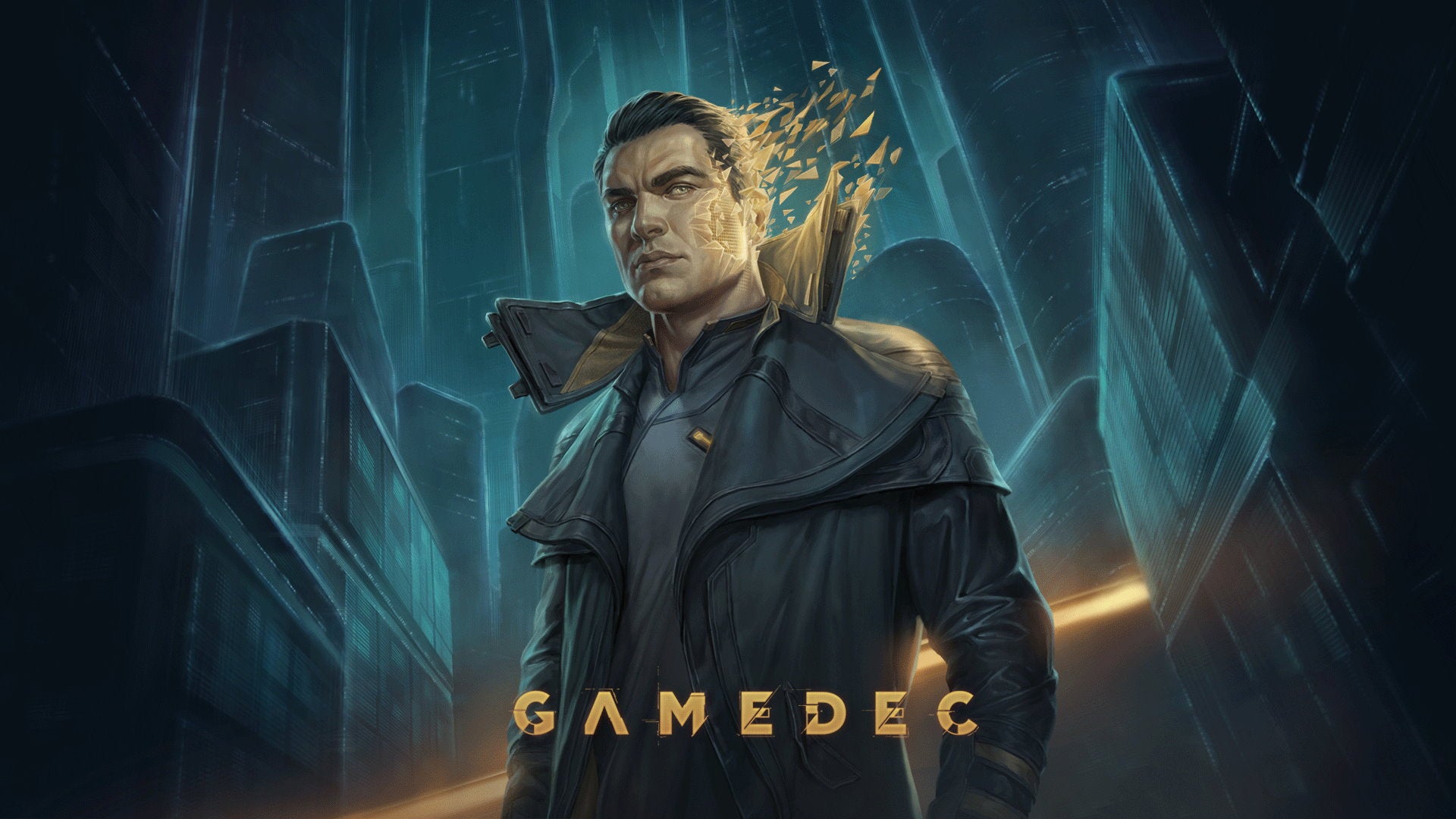 Artwork for the main character in Gamedec, also called Gamedec