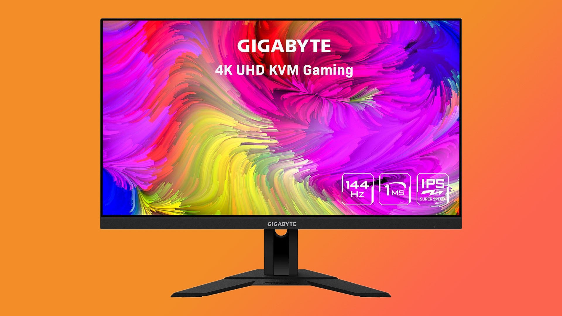 a photo of the first hdmi 2.1 monitor, the gigabyte m28u