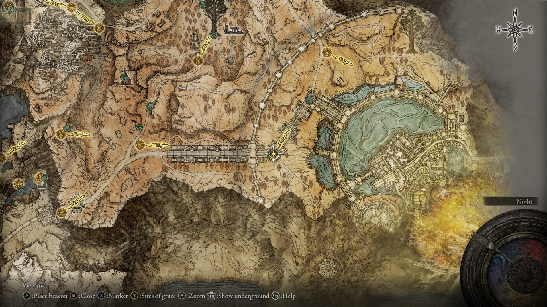 Местоположение карты Фантомного Дерева Внешней Стены Золотого Семени