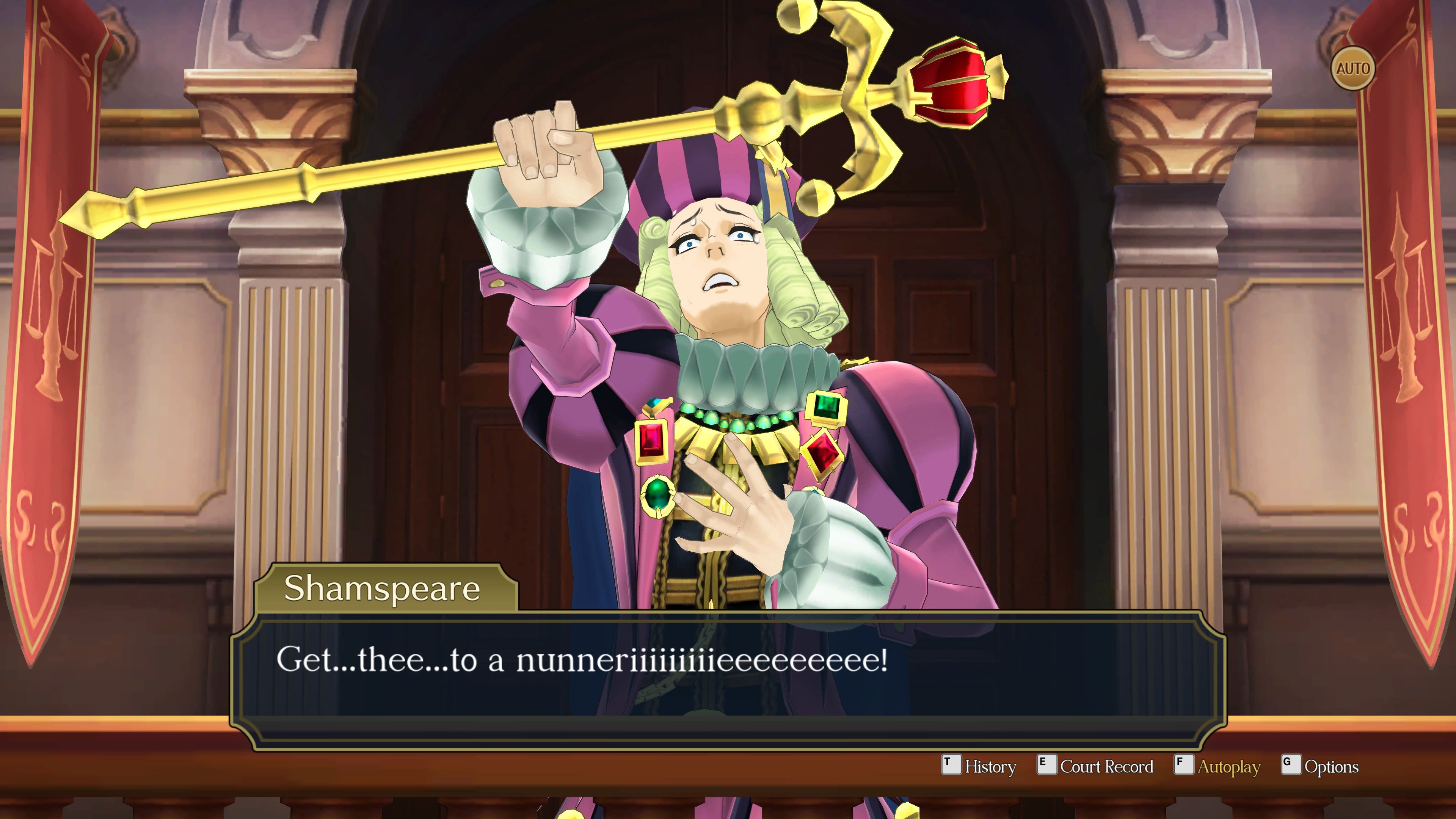 Shamspeare cries Get Thee to a nunnery in The Great Ace Attorney Chronicles