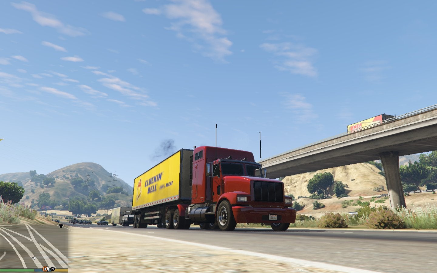 A long-haul truck from the Trucking Missions mod in GTA 5