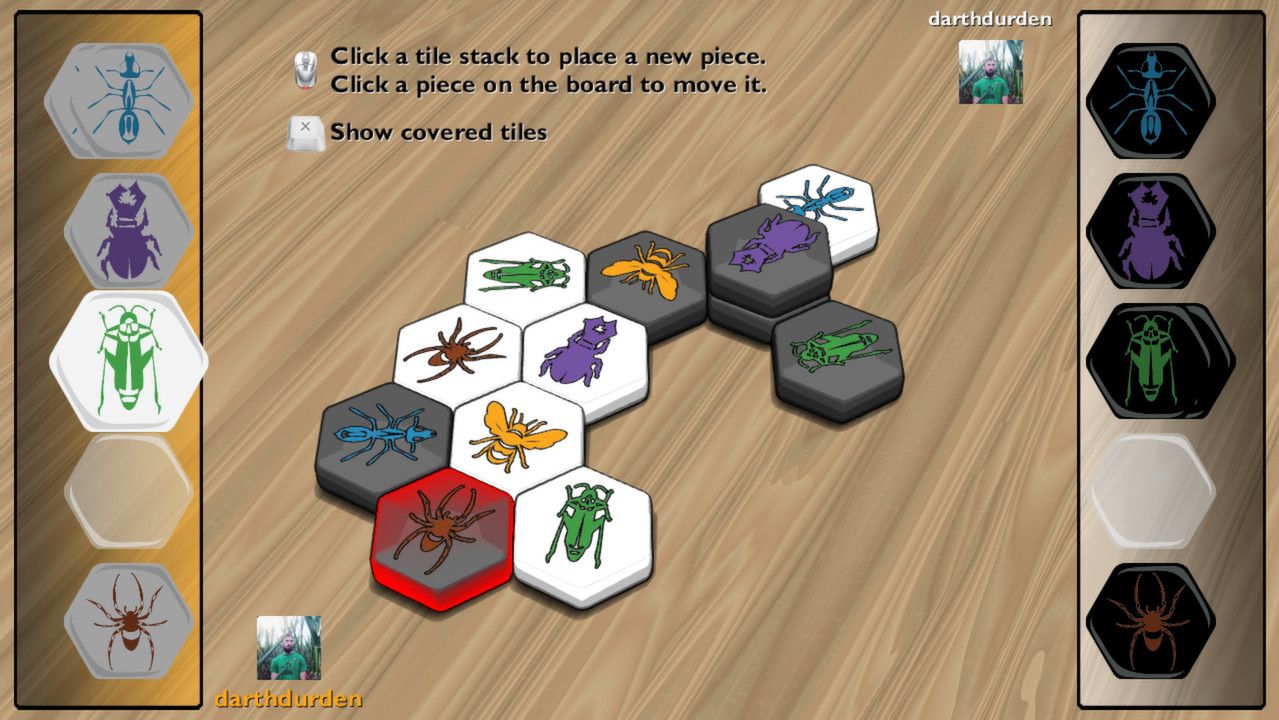 Hive board game pieces