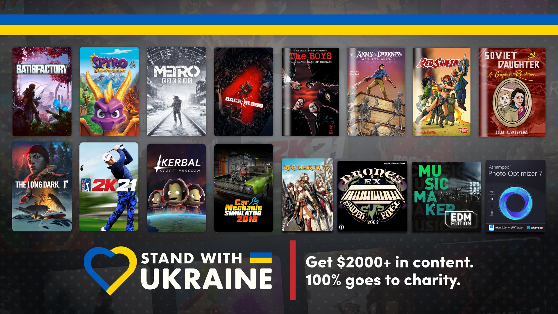 Artwork for the Stand With Ukraine Bundle.