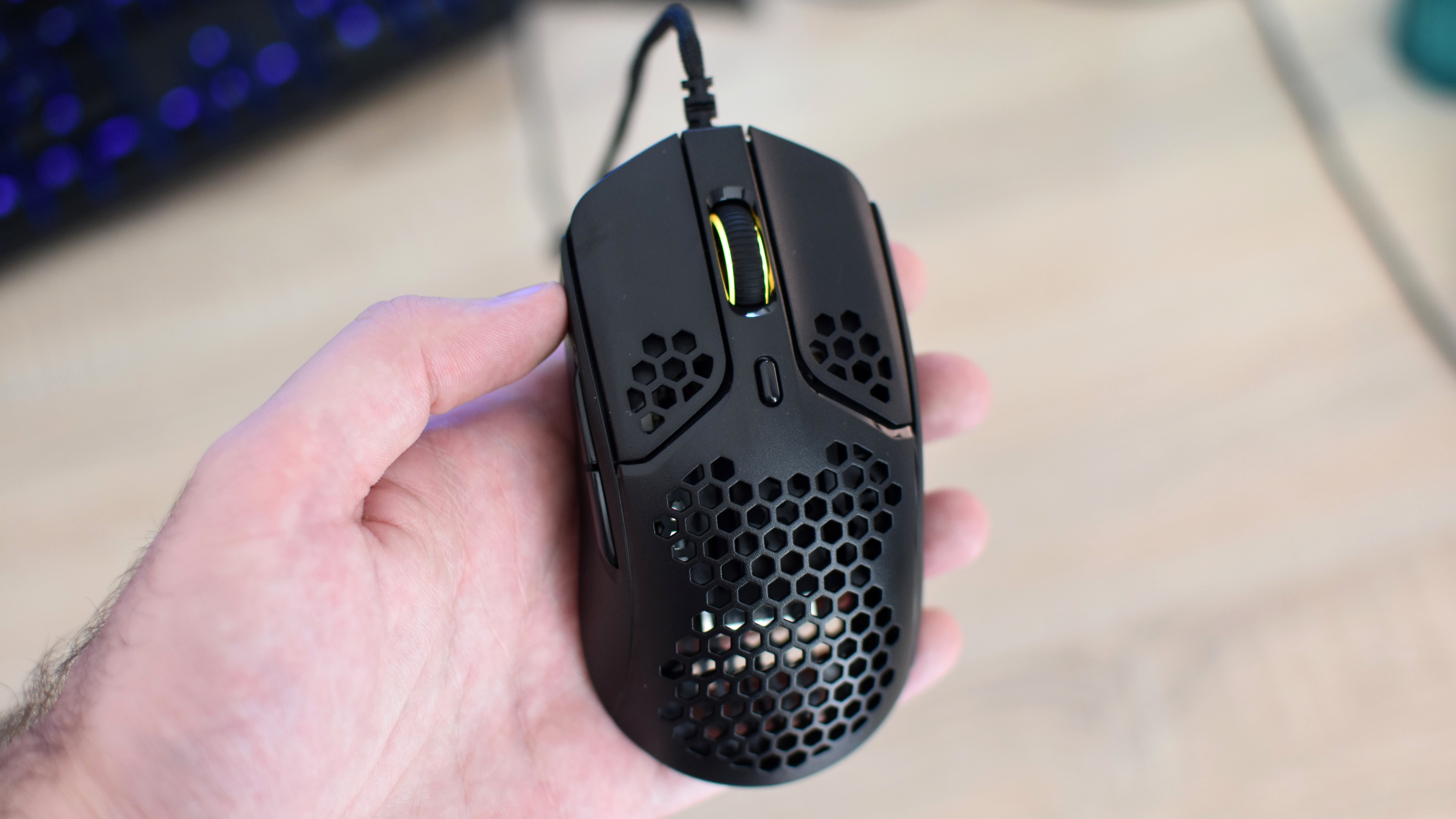 A photo of the HyperX Pulsefire Haste gaming mouse.