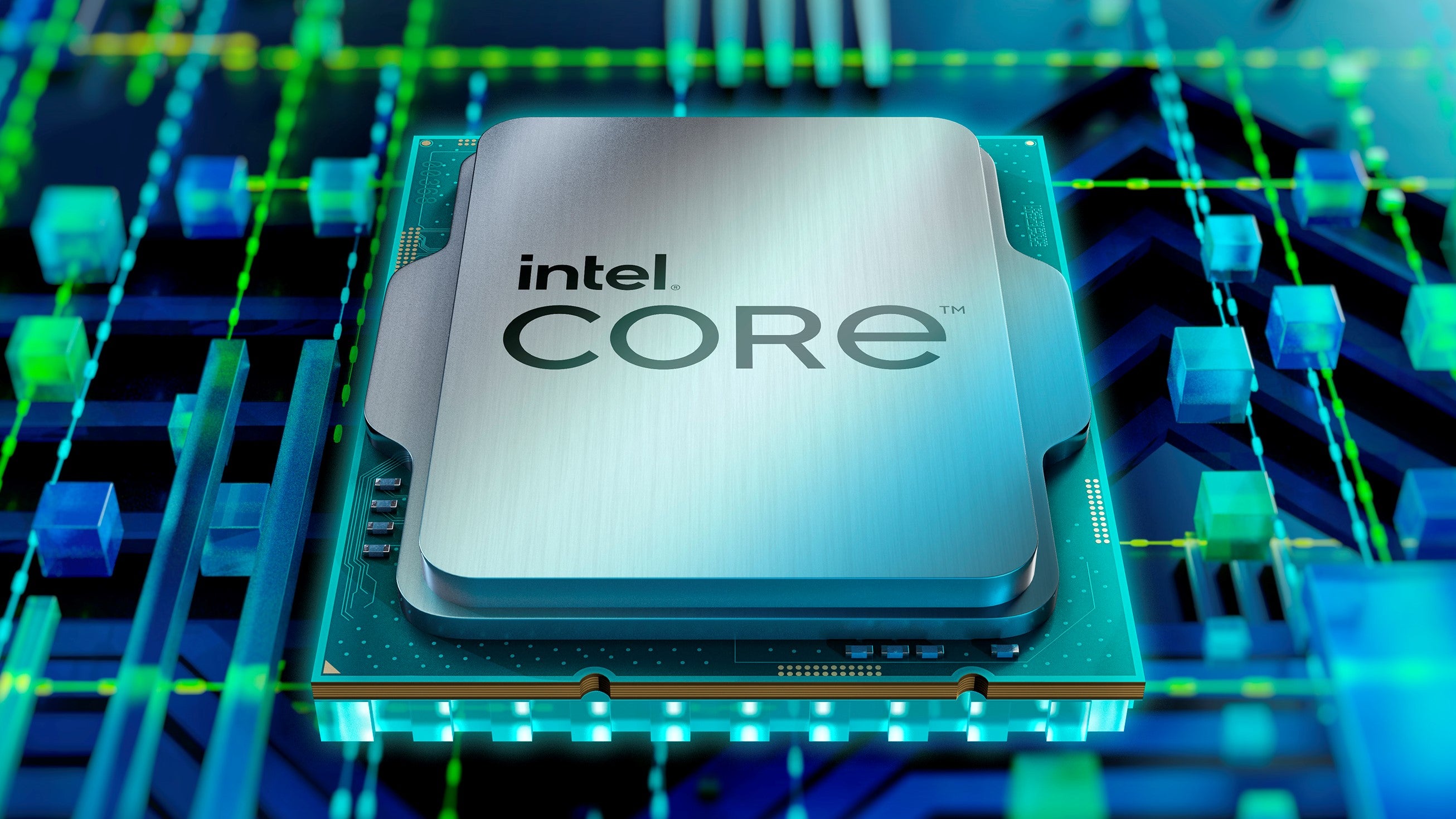 A render of an Intel 12th Gen Alder Lake CPU.
