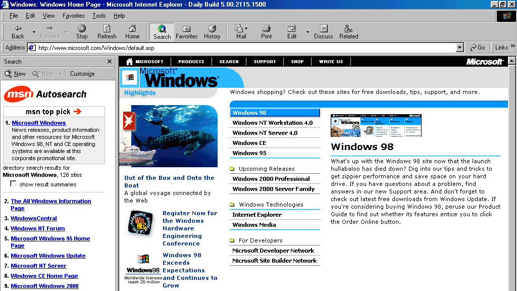 how to search a web page with internet explorer