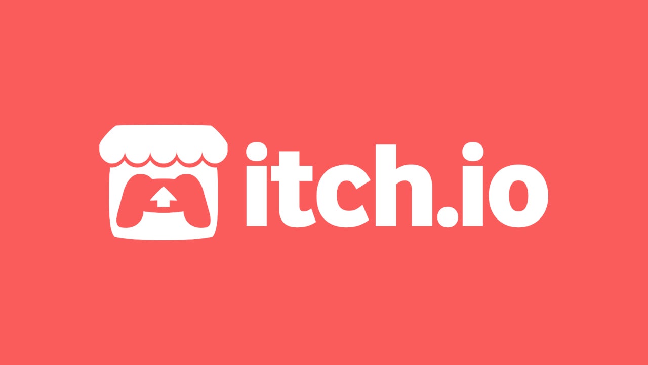 Itch.io's logo on its brand pink background.