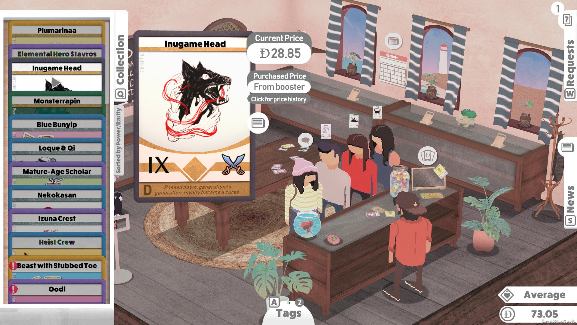 Gnarly card art in a Kardboard Kings: Card Shop Simulator screenshot.