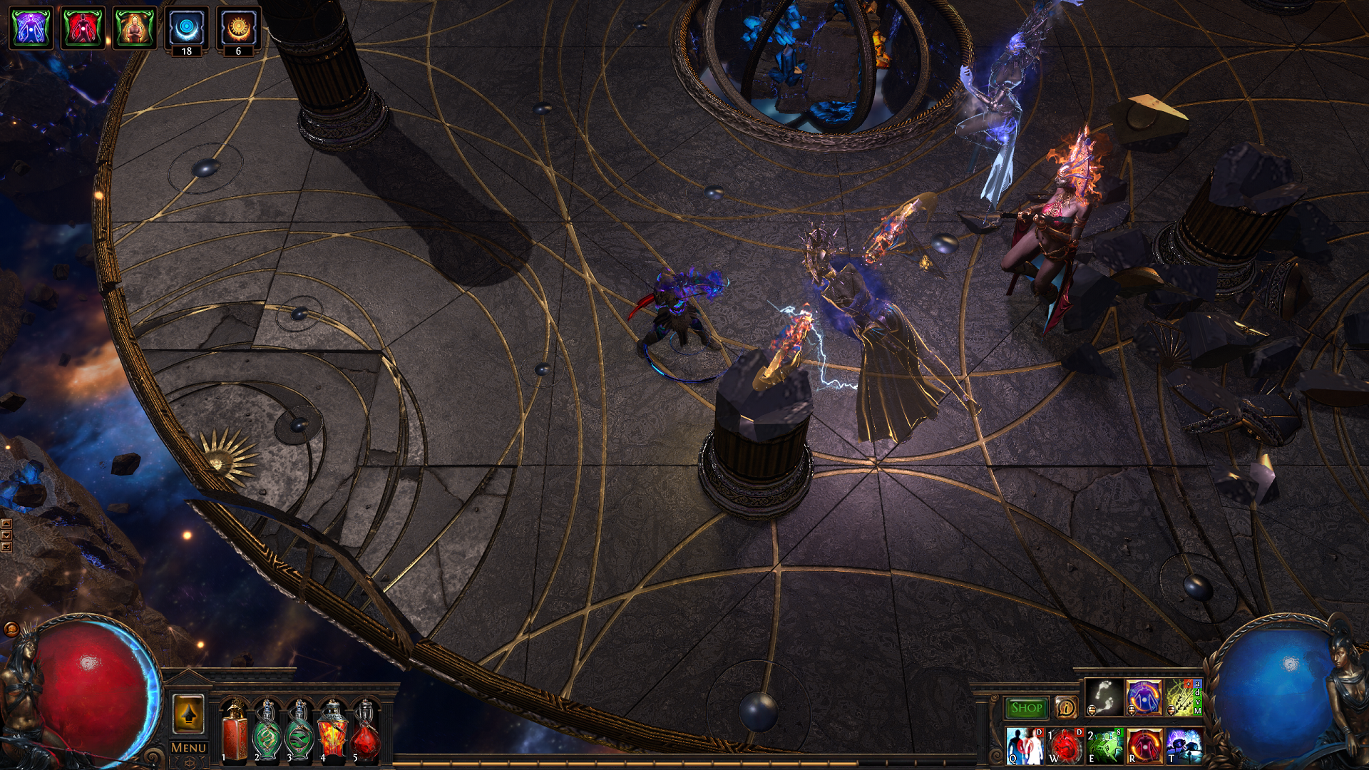 A boss fight in Path of Exile: Siege of the Atlas