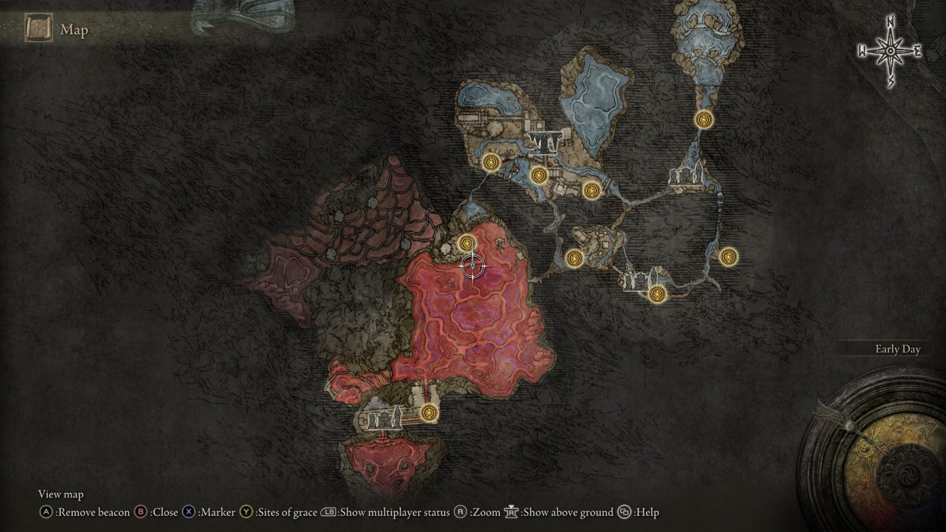 The location of the Lake of Rot map fragment in Elden Ring.