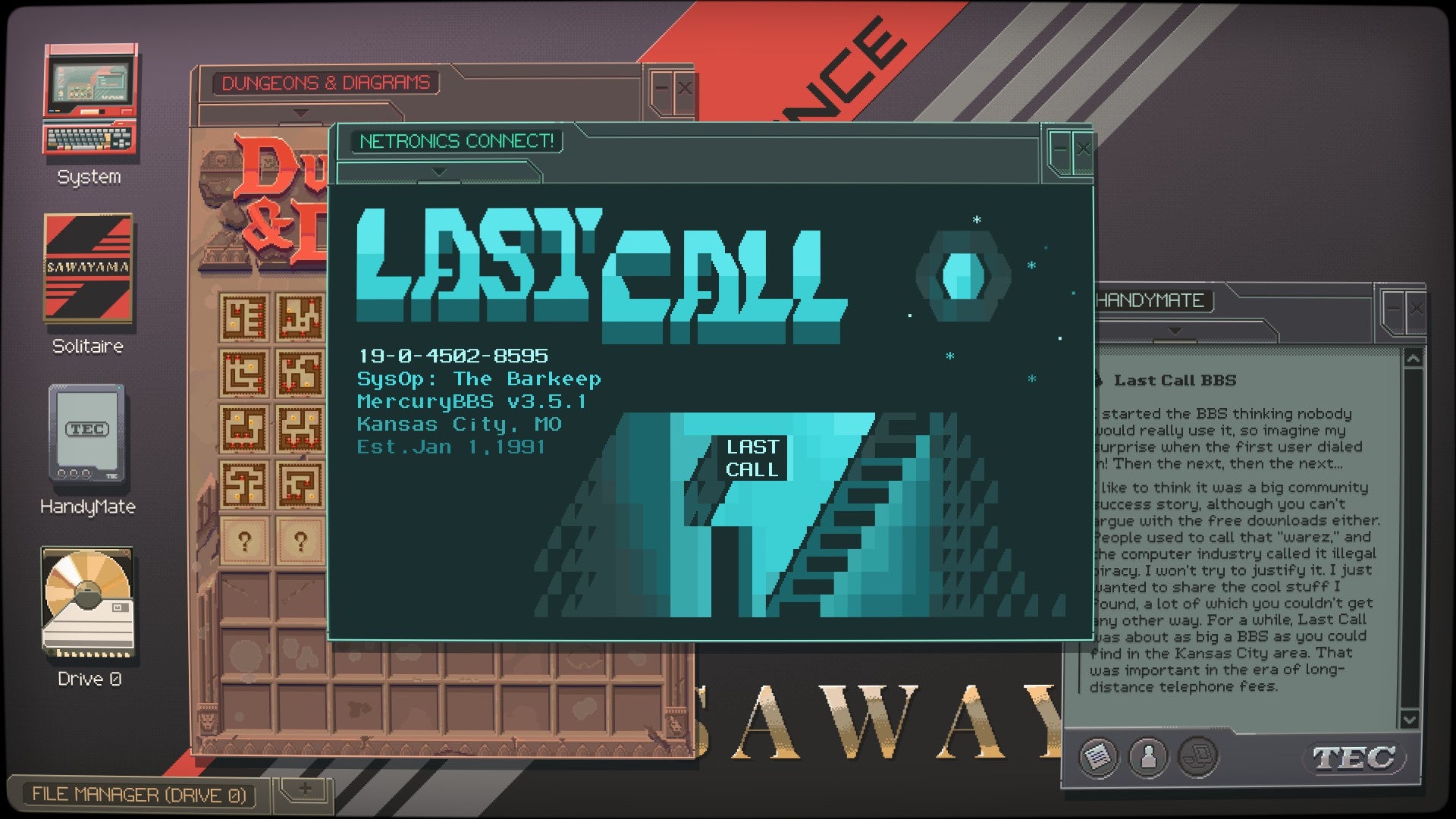 Last Call BBS é um tour por uma década de desenvolvimento indie da Zachtronics