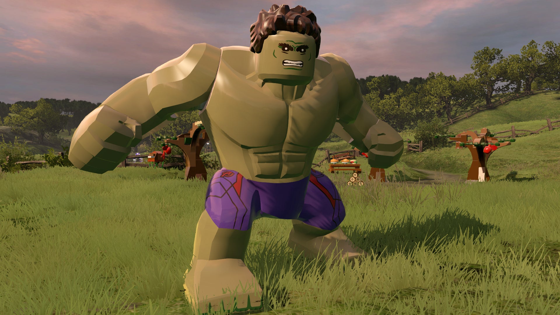 Hulk looking angry in Lego Marvels Avengers