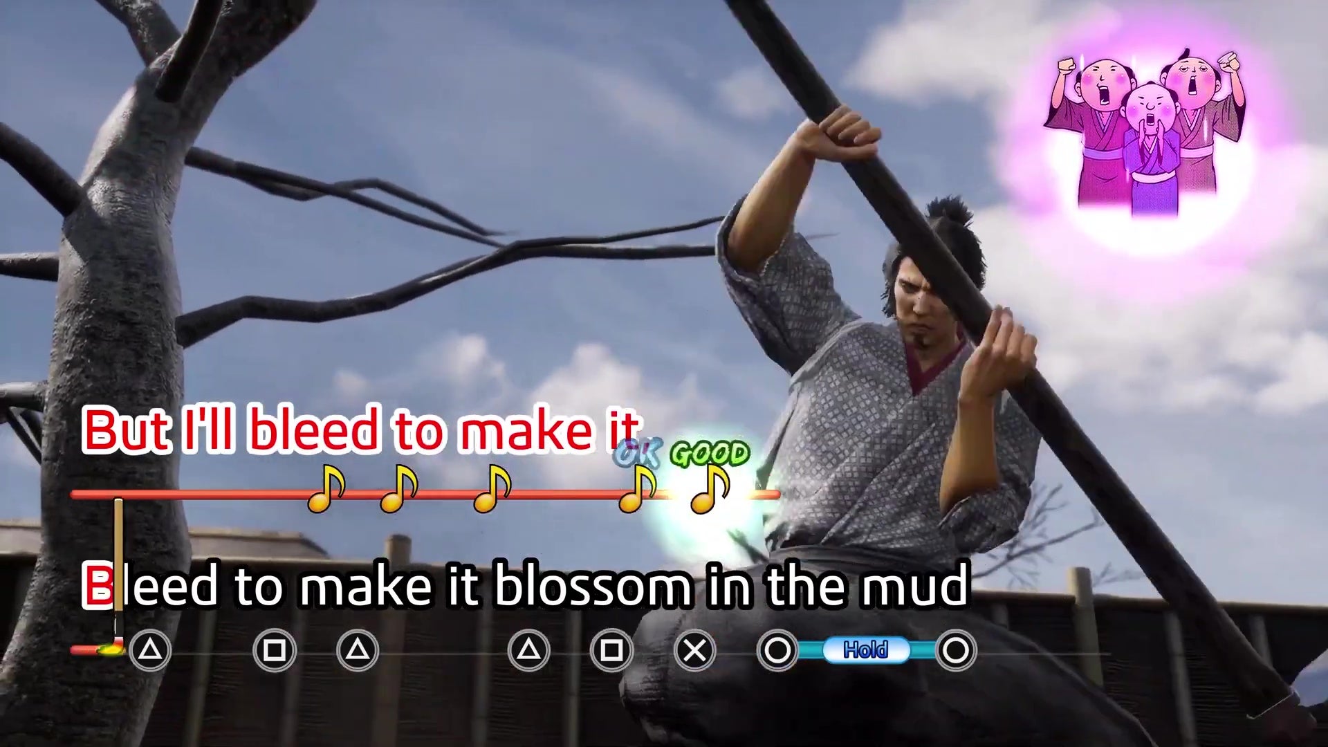 Ryoma sings his heart out while farming in Like A Dragon Ishin!