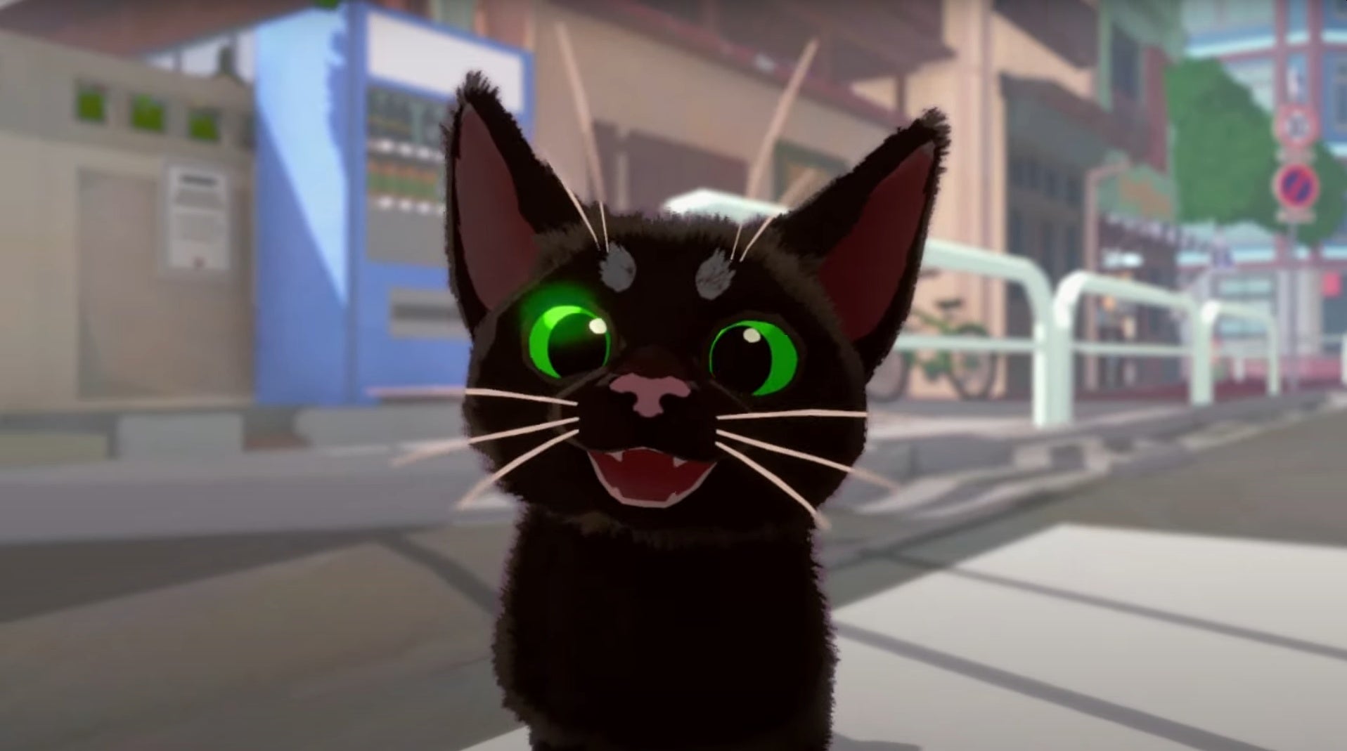 A screenshot of Little Kitty Big City showing a close-up of its little kitty.