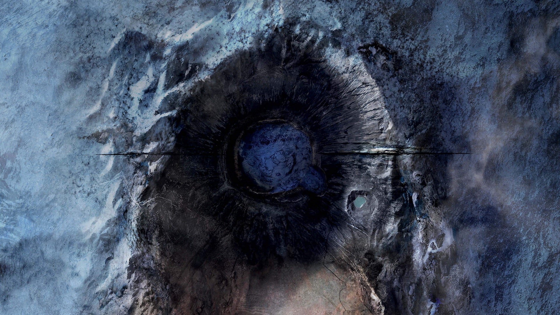 A close up of the top of the geth head in the new Mass Effect 5 poster.