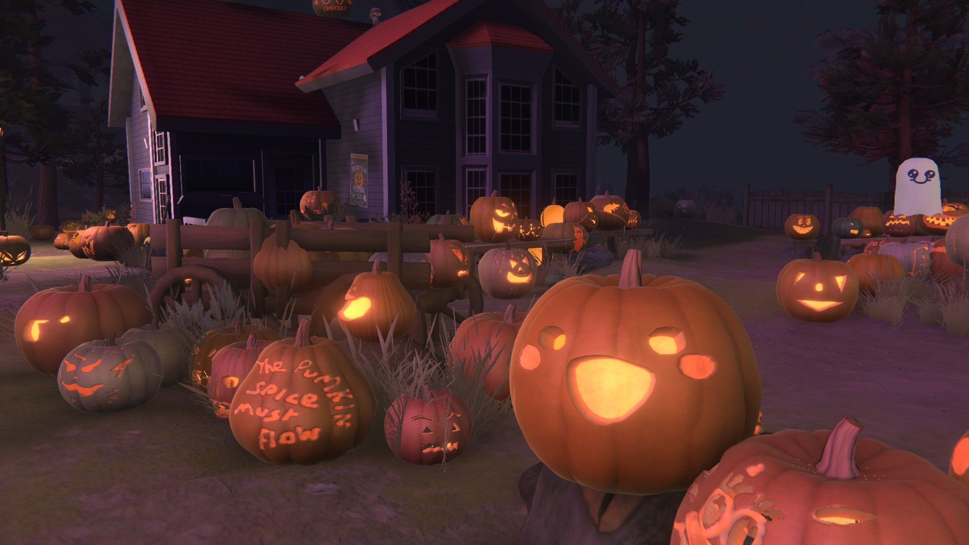 Carved pumpkins in a Mayor Bones Proudly Presents: Ghost Town's 1000th Annual Pumpkin Festival screenshot.