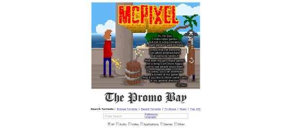 Image for Wait, Why's Pirate Bay Promoting An Indie Game?