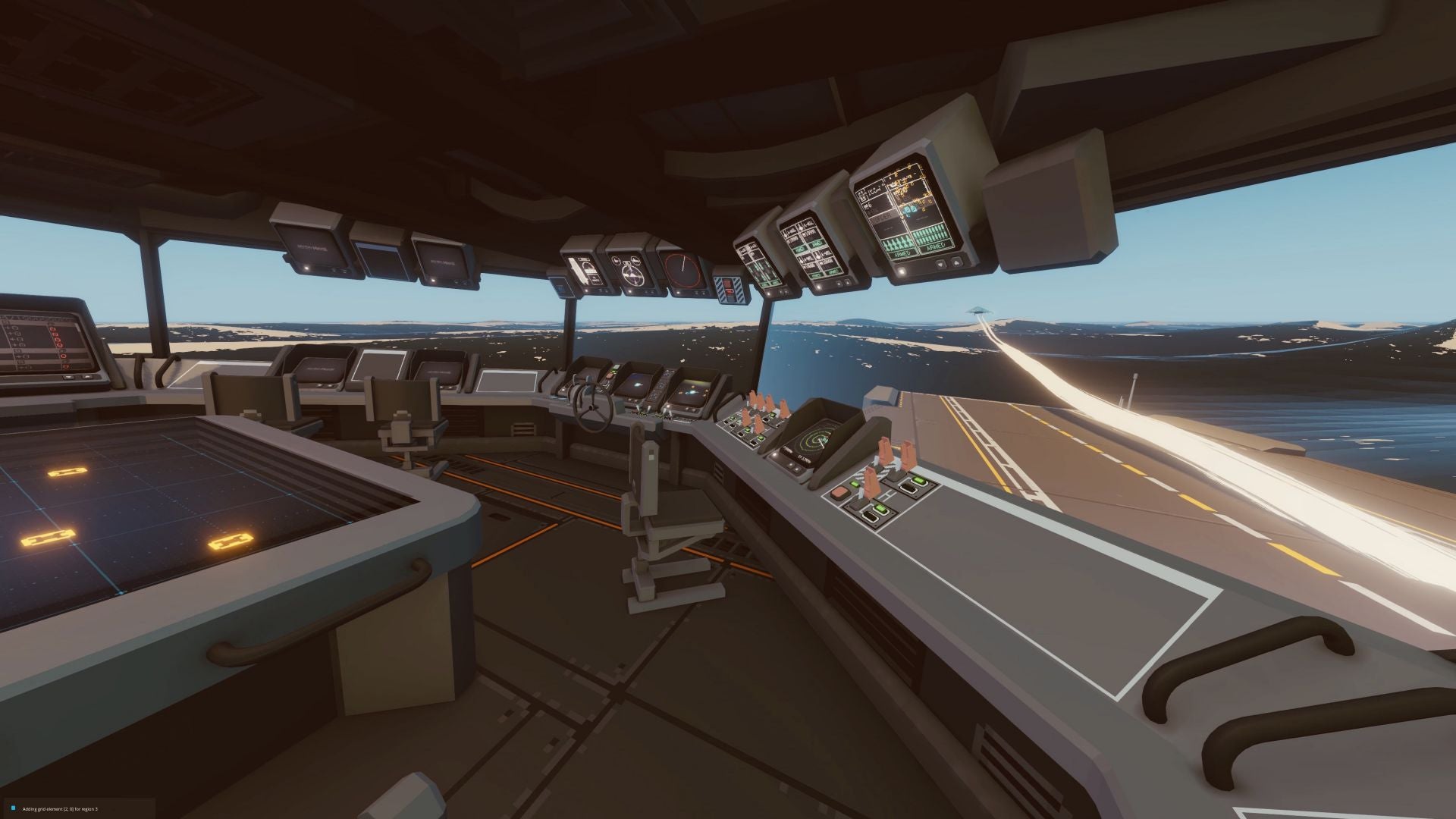 The interior of a flight command deck in Carrier Command 2