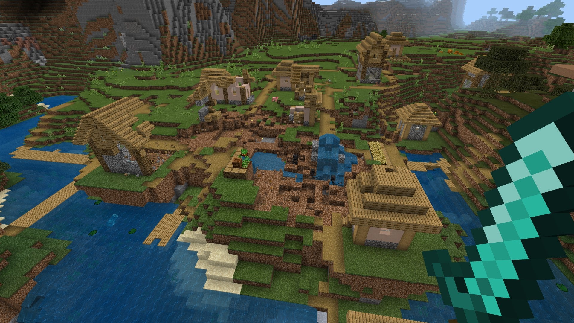 Pueblo de Minecraft destruido después del ataque de Wither