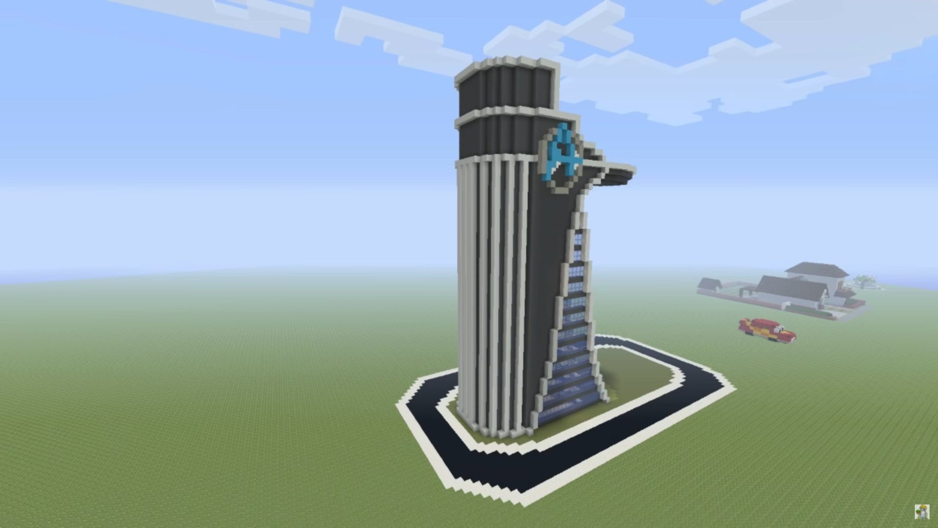 Torre de los vengadores construida en minecraft