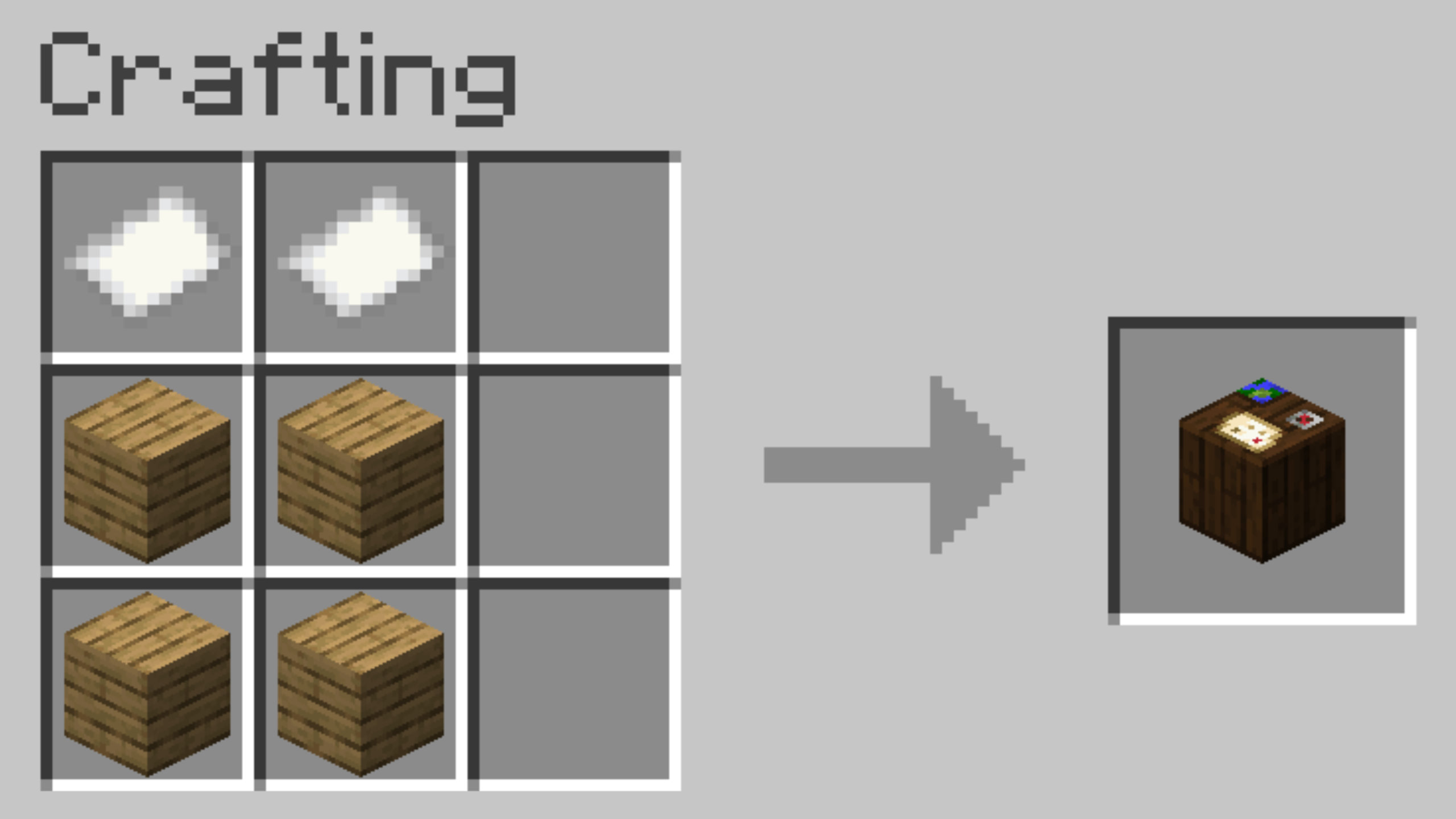 how to make a crafting table in minecraft 2x2